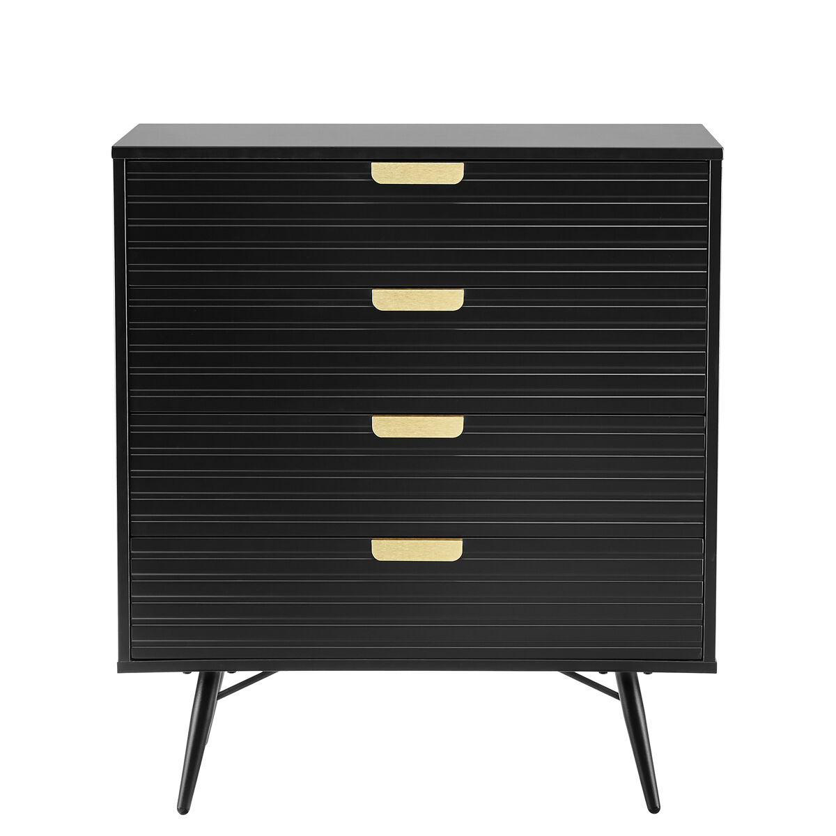 Cómoda emily 90x80x40cm 4 cajones negro - conforama