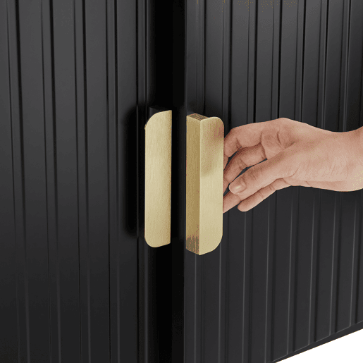 Aparador EMILY 80x150x40cm 3 gavetas e 2 portas pretas