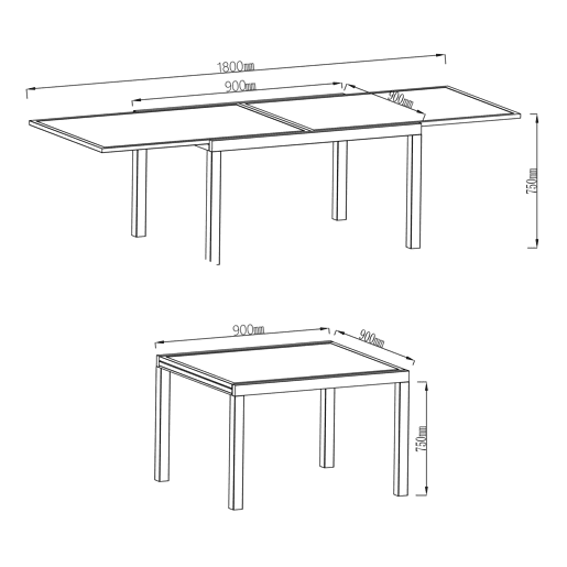 Mesa de jardim extensÃvel ALYA cinzento escuro Mesa de jardim extensÃvel ALYA cinzento escuro