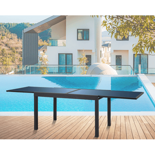 Mesa de jardim extensÃvel corA cinzento escuro Mesa de jardim extensÃvel corA cinzento escuro