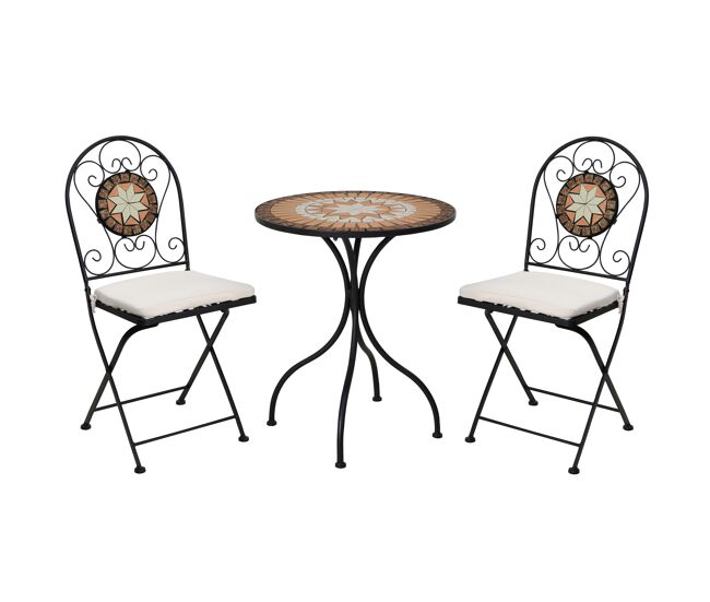 Set de jardín con mesa y 2 sillas bistro multi color