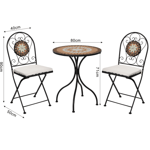 Set de jardim com mesa e 2 cadeiras BISTRO multicolor