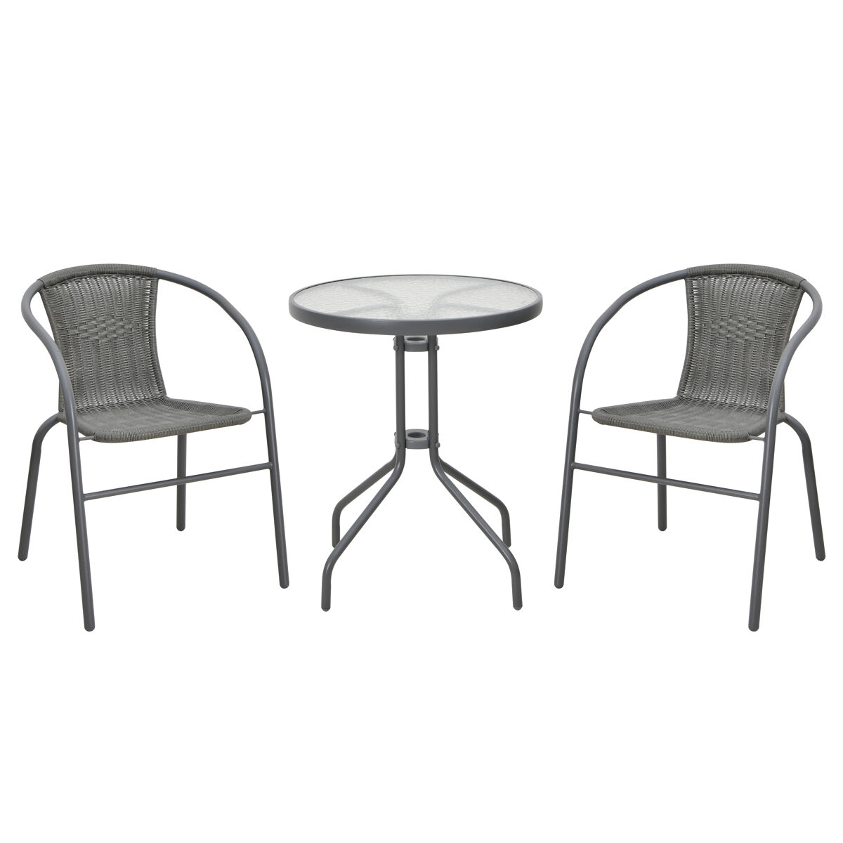Set de jardín con mesa y 2 sillas WICKER color gris