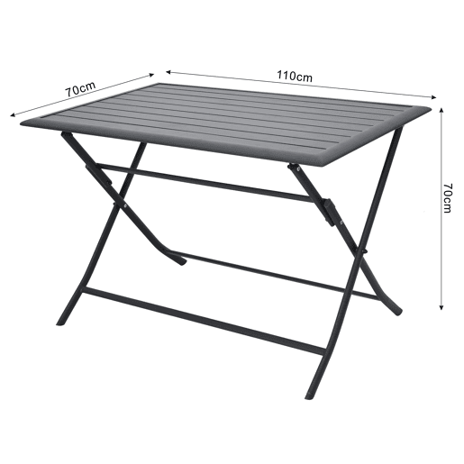 Mesa de jardim dobrável HANA cinzento escuro