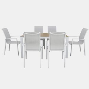 Set de jardim com mesa e 6 cadeiras ANZIO cor cinzenta