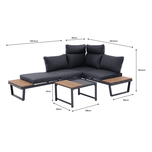 Set de jardim corNER cor antracite Set de jardim corNER cor antracite
