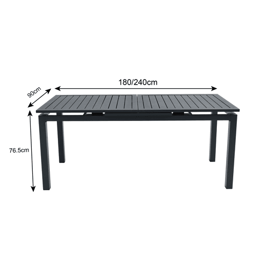 Mesa de jardim extensível ORION cinzento escuro