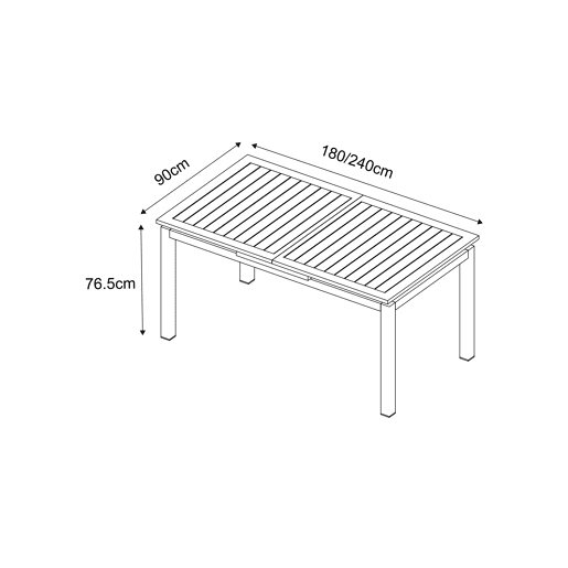 Mesa de jardim extensível ORION cinzento escuro