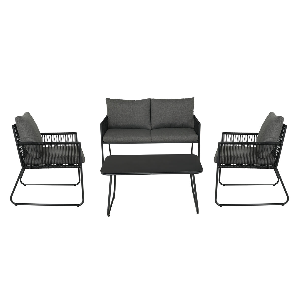 Set jardín con sofa 2 plazas 2 sillones y mesa de centro KELLY