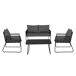 Set jardín con sofá 2 plazas 2 sillones y mesa de centro KELLY Set jardín con sofá 2 plazas 2 sillones y mesa de centro KELLY Gris Oscuro