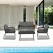Set jardín con sofá 2 plazas 2 sillones y mesa de centro KELLY Set jardín con sofá 2 plazas 2 sillones y mesa de centro KELLY Gris Oscuro