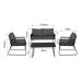Set jardín con sofá 2 plazas 2 sillones y mesa de centro KELLY Set jardín con sofá 2 plazas 2 sillones y mesa de centro KELLY Gris Oscuro