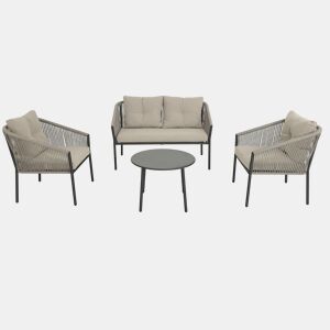 Set de jardim MIKA sofá 2 lugares, 2 poltronas e mesa de centro