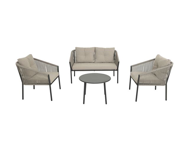 Set jardín mika sofá 2 plazas, 2 sillones y mesa de centro