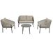 Set jardín MIKA sofá 2 plazas, 2 sillones y mesa de centro Set jardín MIKA sofá 2 plazas, 2 sillones y mesa de centro Beige