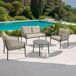 Set jardín MIKA sofá 2 plazas, 2 sillones y mesa de centro Set jardín MIKA sofá 2 plazas, 2 sillones y mesa de centro Beige