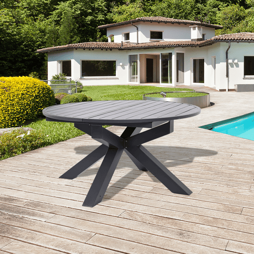Mesa de jardim extensível REMY cinzento escuro