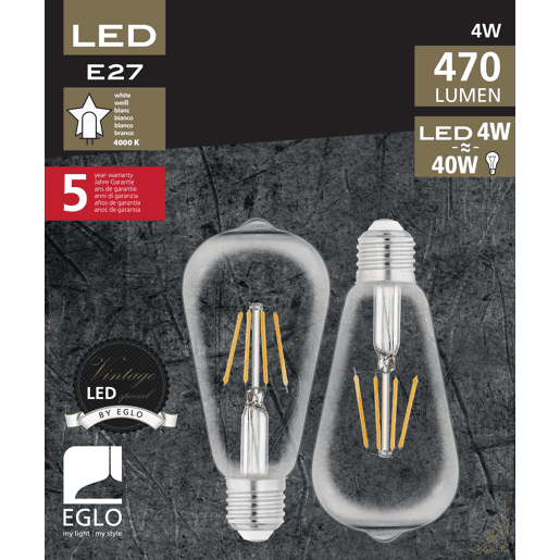 Lâmpada de filamento decorativo OVAL fumado E27