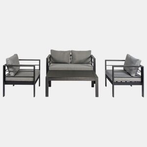 Set de jardim LANDA com 2 poltronas, sofás 2 lugares e mesa