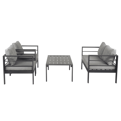 Set de jardim LANDA com 2 poltronas, sofás 2 lugares e mesa