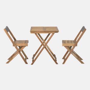 Conjunto de varanda SUMMER com mesa e 2 cadeiras carvalho e cinza