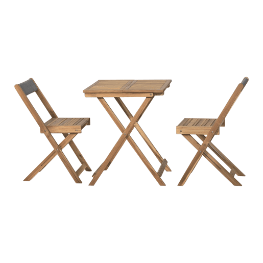 Conjunto de varanda SUMMER com mesa e 2 cadeiras carvalho e cinza