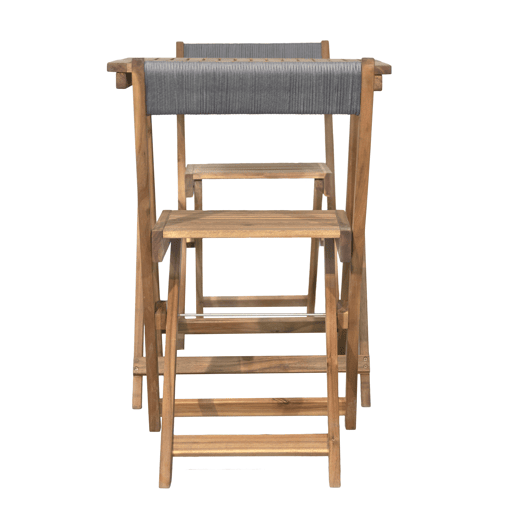 Conjunto de varanda SUMMER com mesa e 2 cadeiras carvalho e cinza