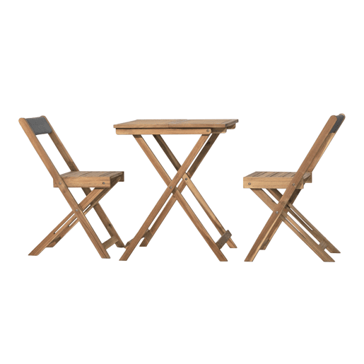 Conjunto de varanda SUMMER com mesa e 2 cadeiras carvalho e cinza