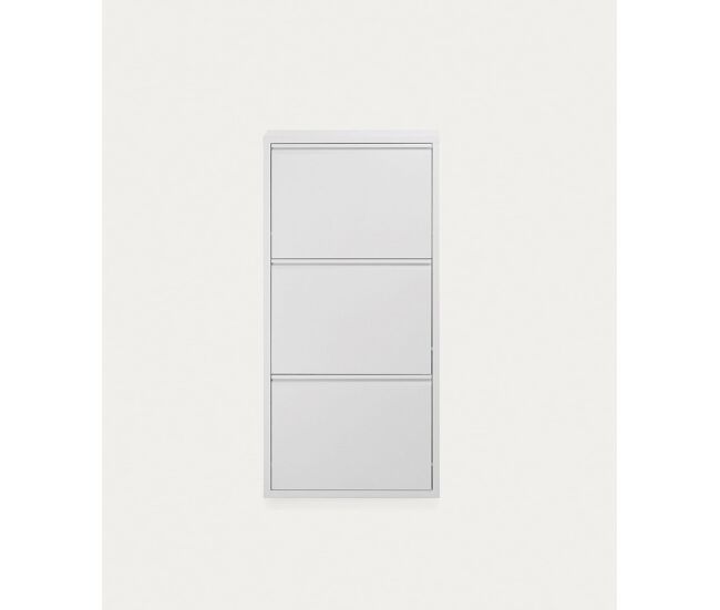 Zapatero de metal iron 104x50x15cm color blanco - conforama
