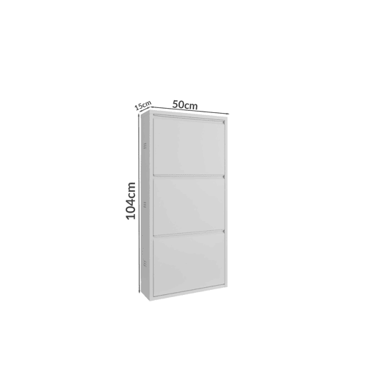 Sapateira de metal IRON 104x50x15cm branca