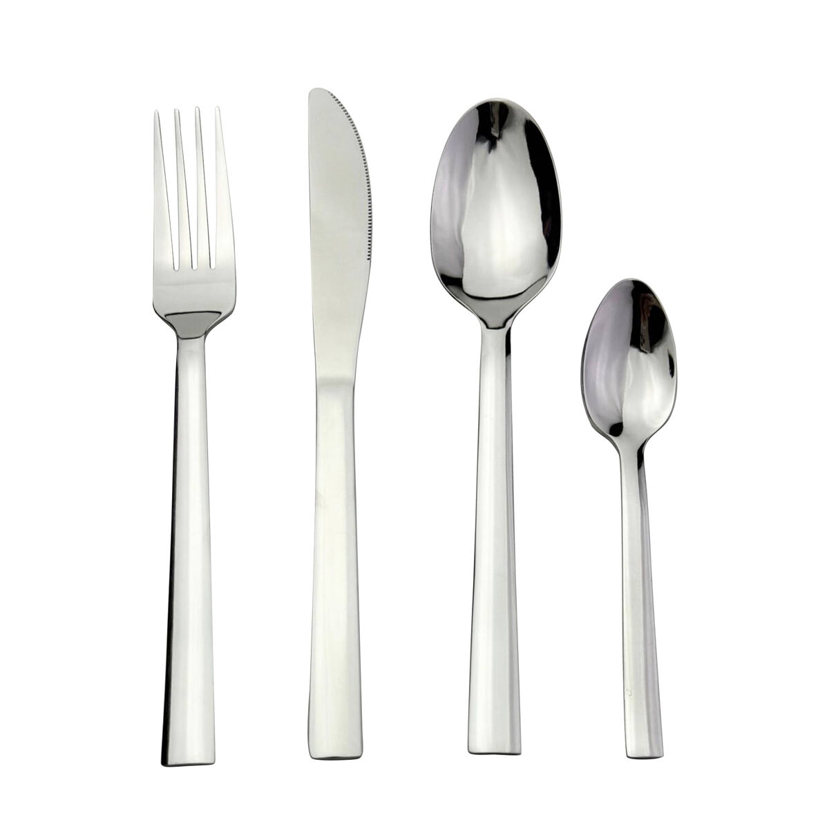 Cuberteria SILVER de acero inoxidable 16 piezas marca CONFORAMA