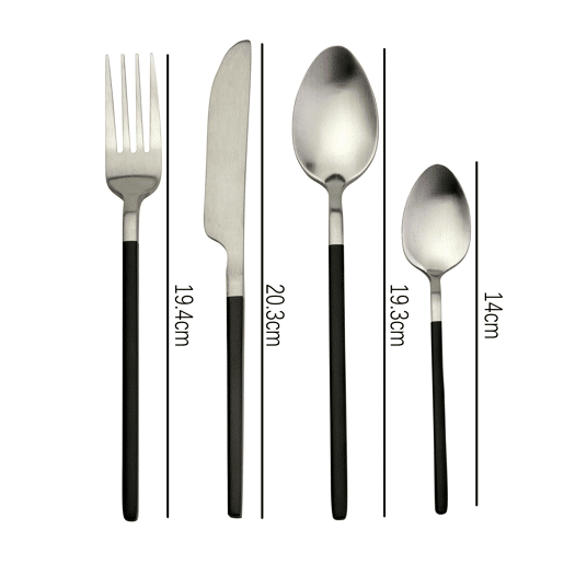 Conjunto de talheres SILVER BLACK 16 peças CONFORAMA
