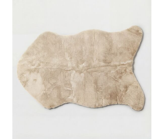 Alfombra poliéster rabbit 60x90cm color natural