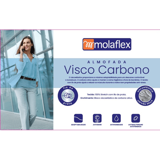Almofada VISCOCARBONO com 60cm marca Molaflex