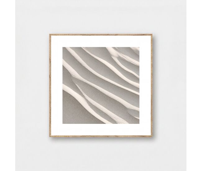 Cuadro olas de arena 35x35cm beige