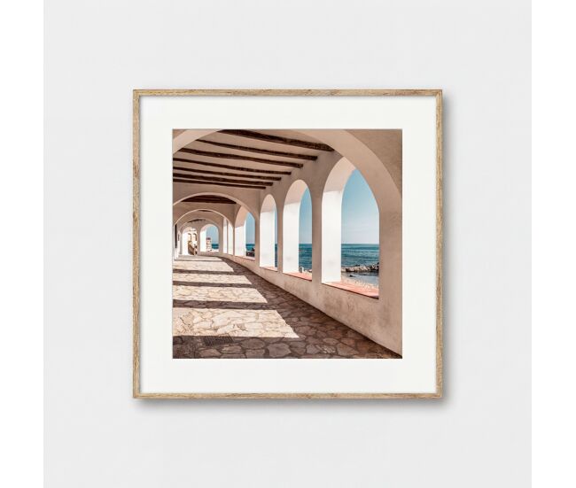 Cuadro calella 35x35cm tonos azules