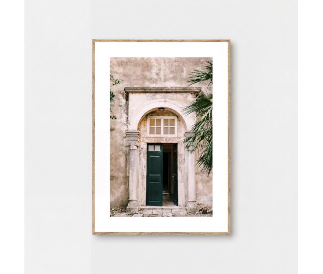 Cuadro puerta antigua 35x50cm marco de madera