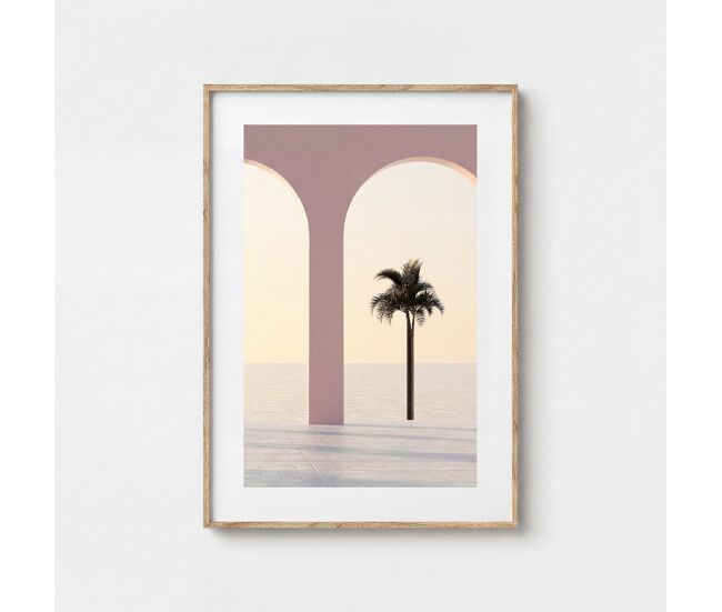 Cuadro palmera arco 35x50cm diseño tropical