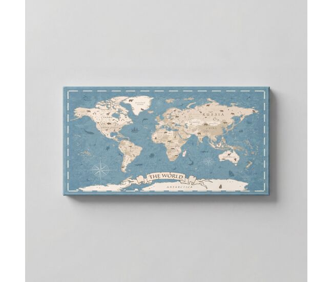 Cuadro mapamundi vintage cian 58x110cm marca marcomueble