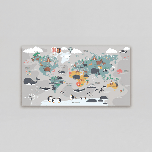 Quadro MAPAMUNDI INFANTIL 58x110cm marca MARCOMUEBLE Quadro MAPAMUNDI INFANTIL 58x110cm marca MARCOMUEBLE
