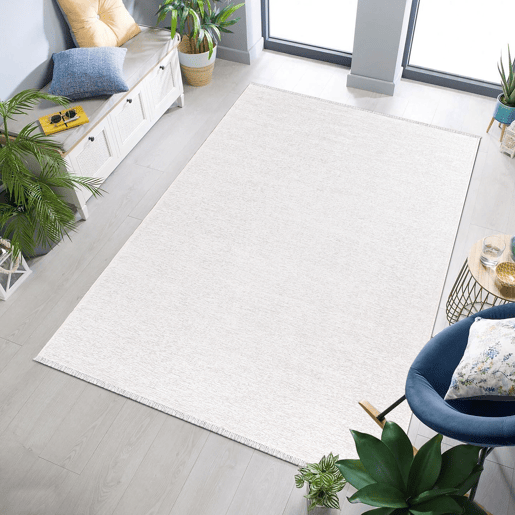 Tapete reversível NEW PALERMO 80x120cm creme e bege
