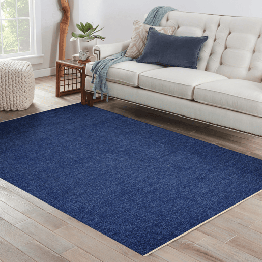 Tapete reversível NEW PALERMO 160x230cm azul e mostarda