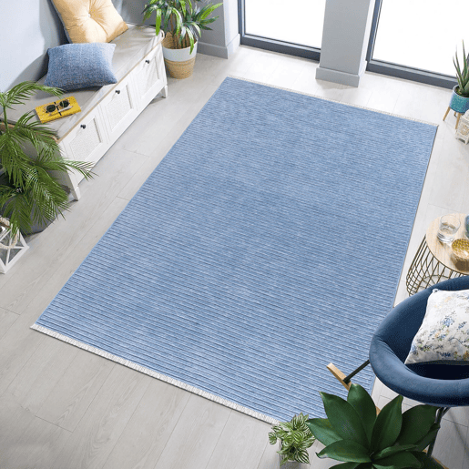 Tapete de algodão RIVA 80x120cm cor azul