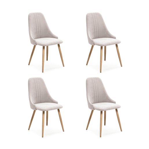 Conjunto de 4 cadeiras SEUL cor cinza claro