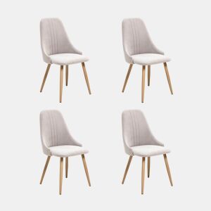 Conjunto de 4 cadeiras SEUL cor cinza claro