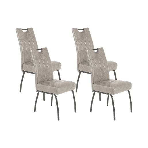 Conjunto de 4 cadeiras BEATE cor cinza claro Conjunto de 4 cadeiras BEATE cor cinza claro