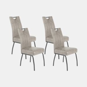 Conjunto de 4 cadeiras BEATE cor cinza claro
