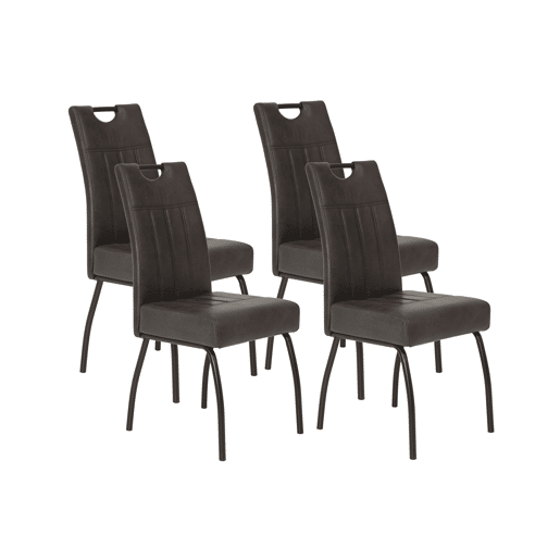 Conjunto de 4 cadeiras BEATE cor antracite Conjunto de 4 cadeiras BEATE cor antracite