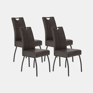 Conjunto de 4 cadeiras BEATE cor antracite