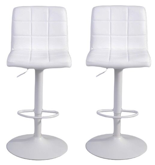 Pack de 2 taburetes ajustables benphan blanco